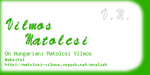 vilmos matolcsi business card